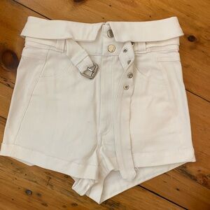 White high waisted shorts